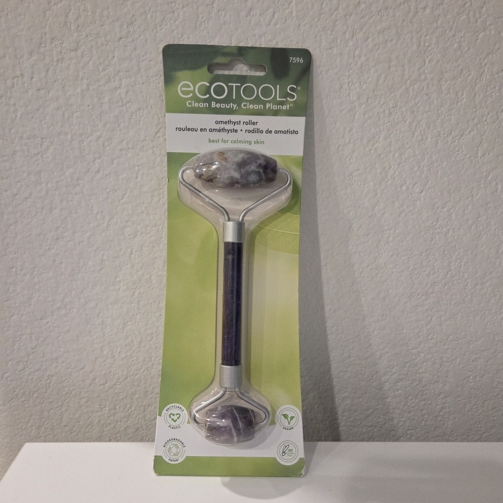 EcoTools Amethyst Face Eye Roller Duo Beauty Vegan Cruelty Free Reduce Stress